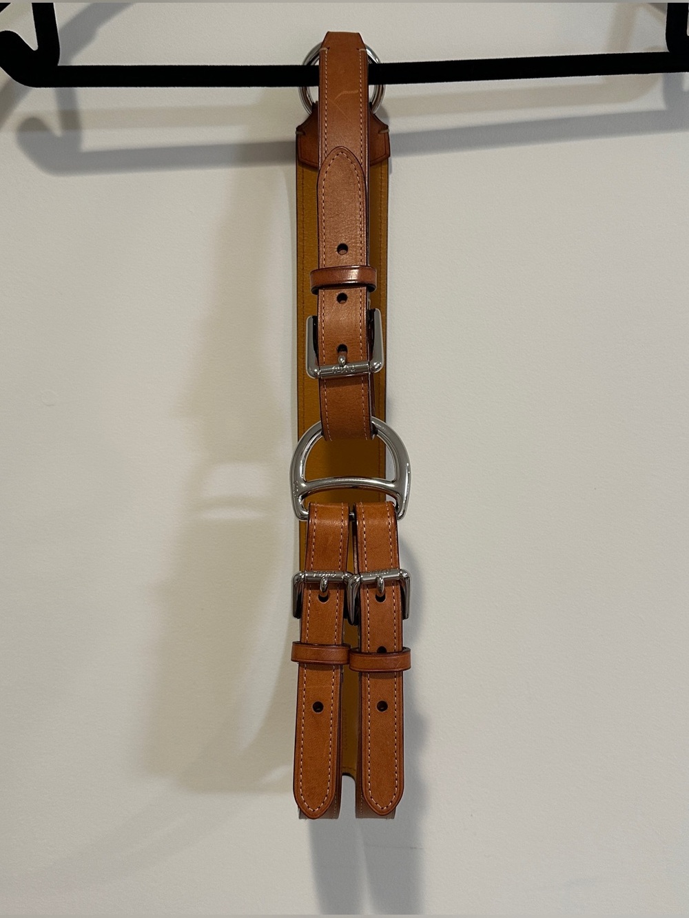 Polo Ralph Lauren Equestrian Multi Strap O Ring Leather Belt Tan Size S